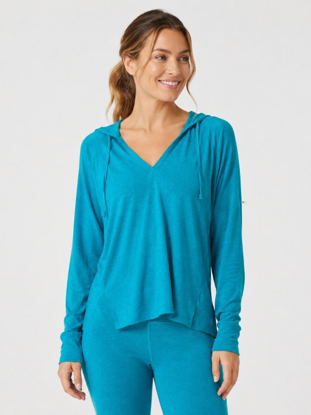 BEYOND YOGA Featherweight The Splits Hoodie Blue Size Medium